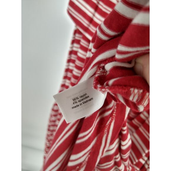 Lane Bryant A-Line Dress Plus 14/16 Striped‎ Cutout Off The Shoulder Red White - Picture 5 of 7